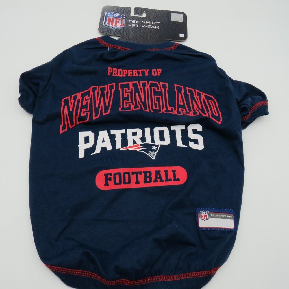 New England Patriots Pet Shirt Large NFL Dog Tee Football Licensed‎ Gear